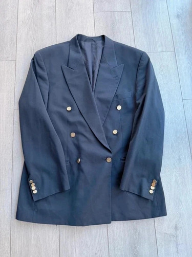 Blazer lana doppiopetto - , blu